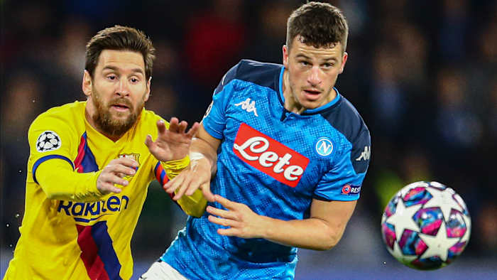 Barcelona faces Napoli in the Champions League